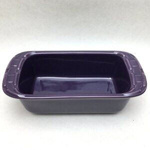 Longaberger Pottery Eggplant Purple Mini Loaf Dish Woven Traditions Bakeware